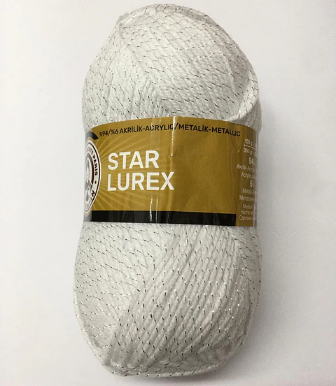 STAR LUREX 000G blanco con lurex plateado