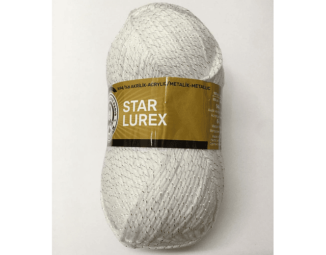 STAR LUREX 000G blanco con lurex plateado