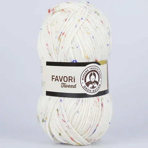 FAVORI TWEED 005C crema con pintas colores