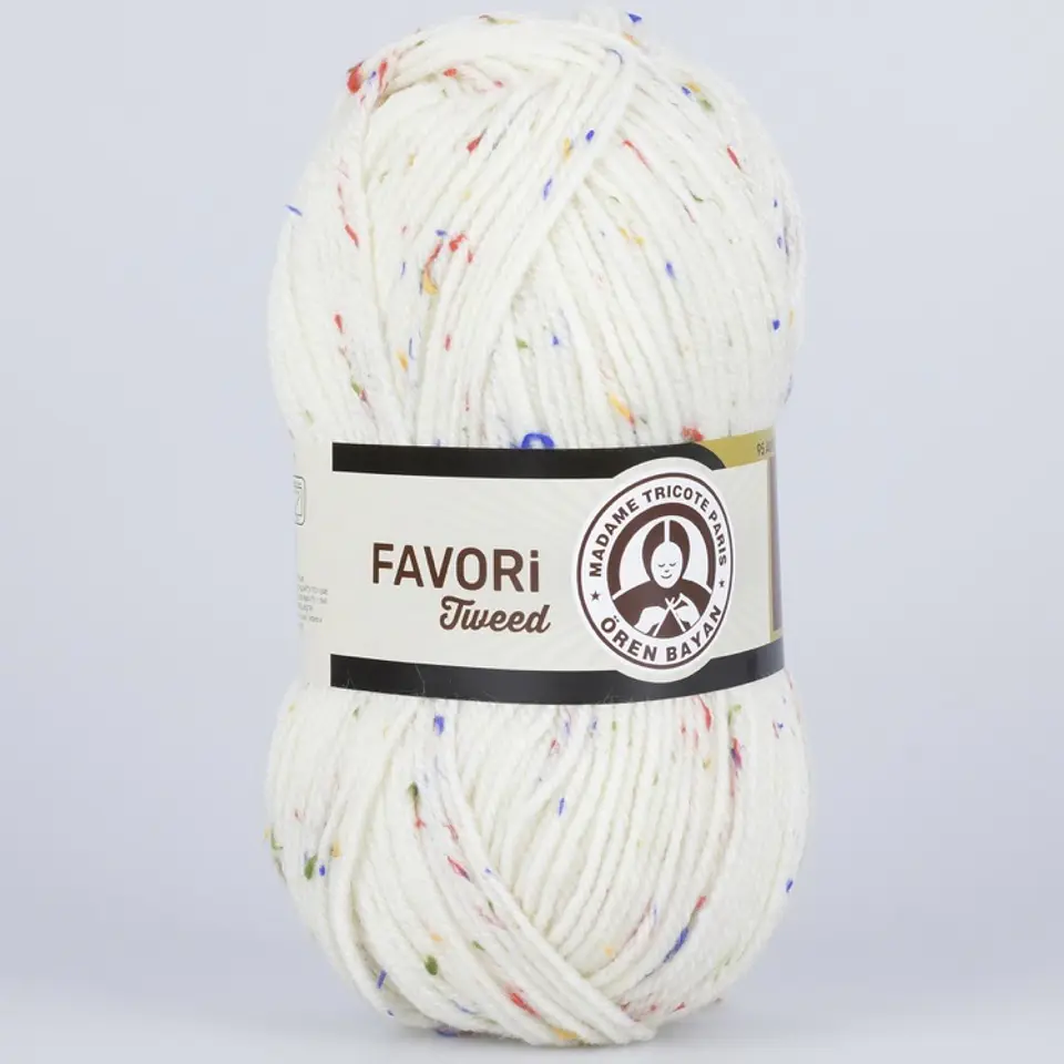FAVORI TWEED 005C crema con pintas colores 1