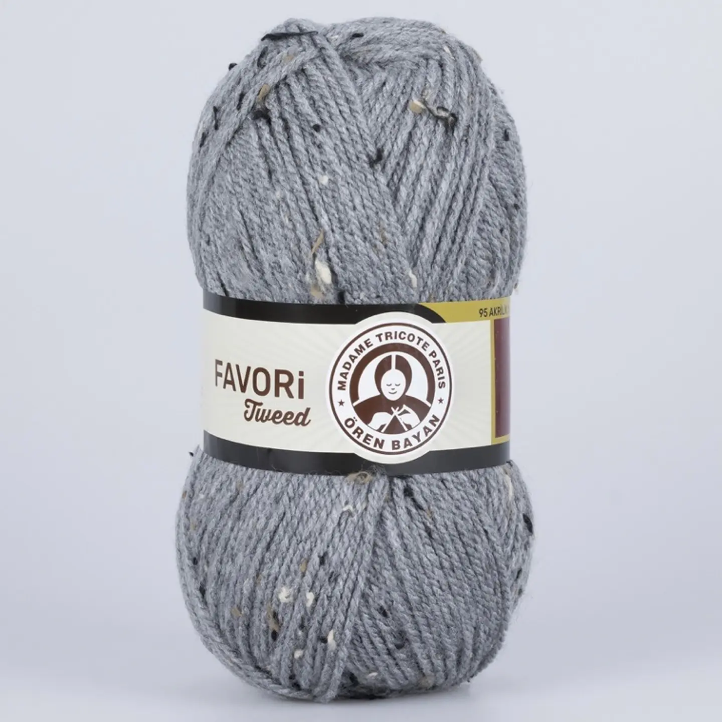 FAVORI TWEED 008B gris con pintas negras blancas beige 1