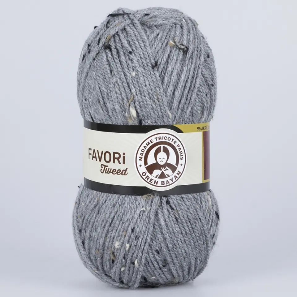 FAVORI TWEED 008B gris con pintas negras blancas beige 1