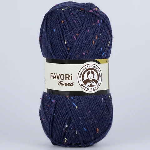FAVORI TWEED 019A azul marino con pintas colores 