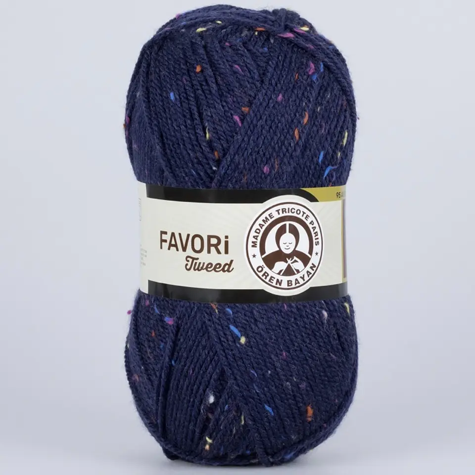 FAVORI TWEED 019A azul marino con pintas colores  1