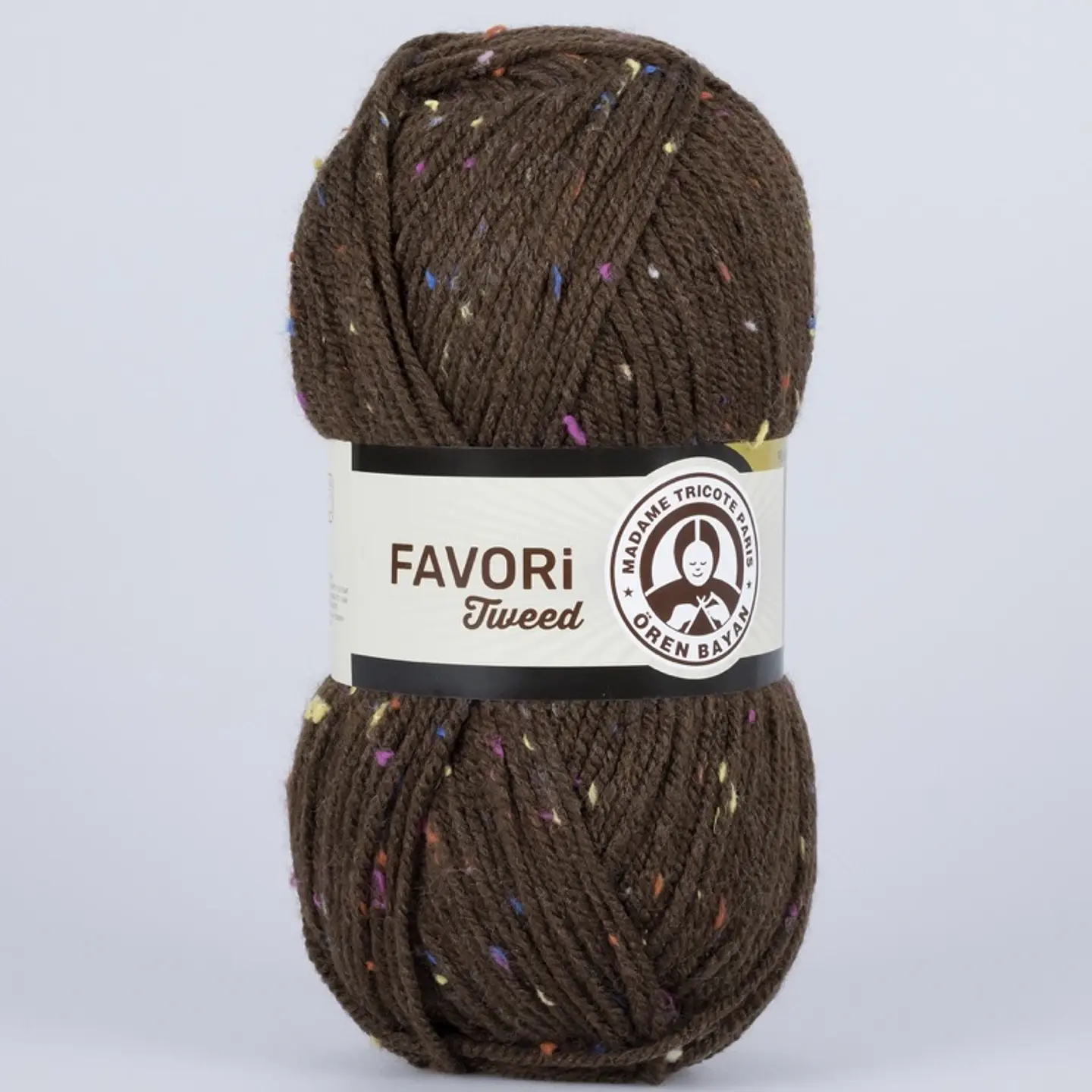 FAVORI TWEED 083A café con pintas colores  1