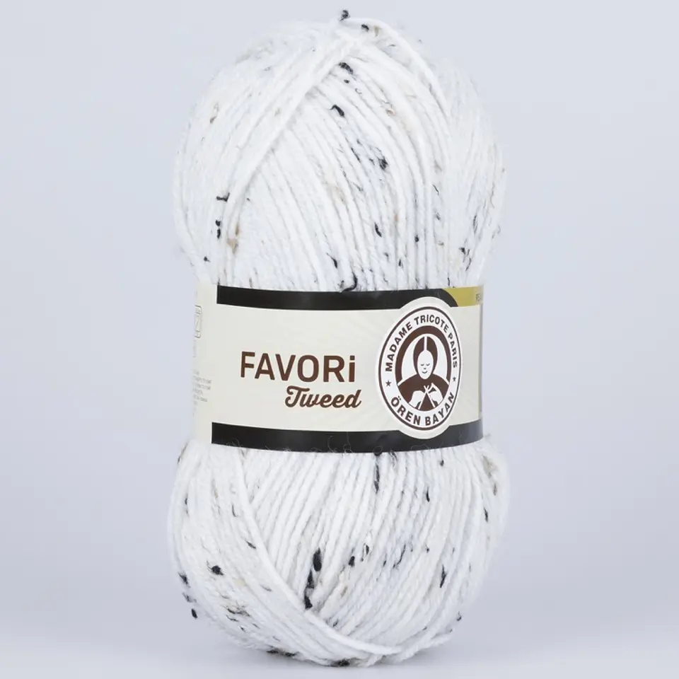 FAVORI TWEED 100B blanco con pintas negras y beiges 1