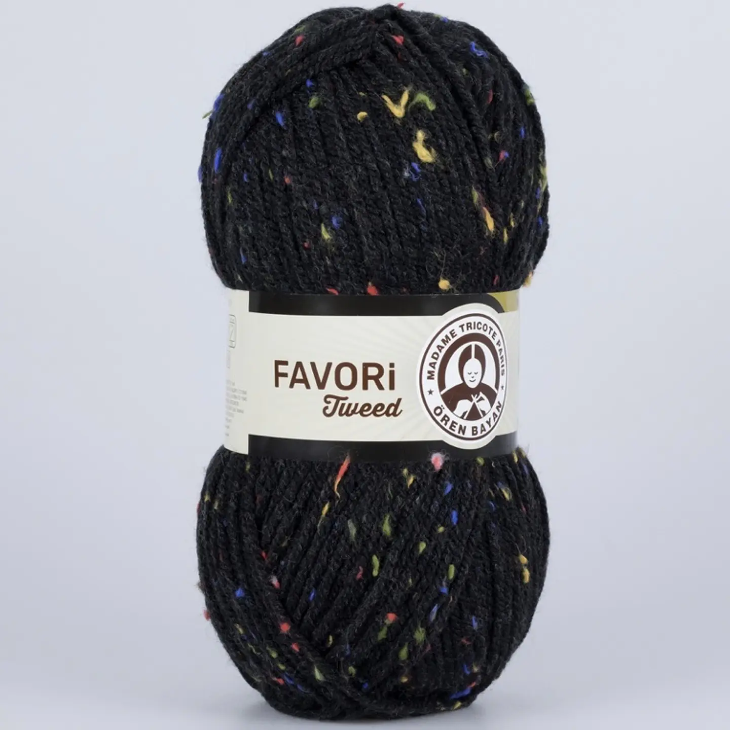 FAVORI TWEED 999C negro con pintas colores  1