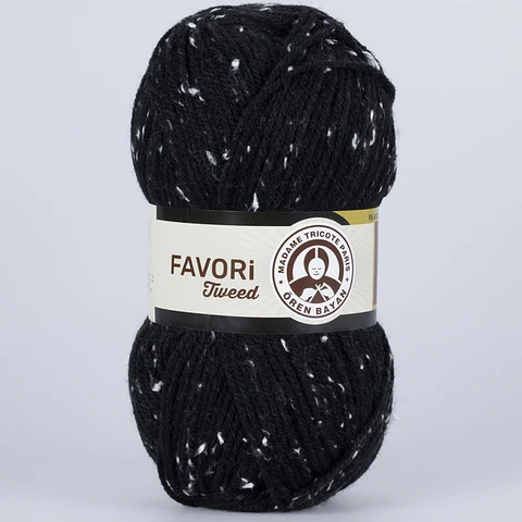 FAVORI TWEED 999D negro con pintas blancas