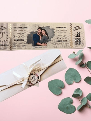 INVITACIÓN DE MATRIMONIO TICKET DE EVENTO