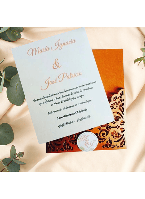 INVITACIÓN DE MATRIMONIO TROQUELADA ANASTACIA DELUXE