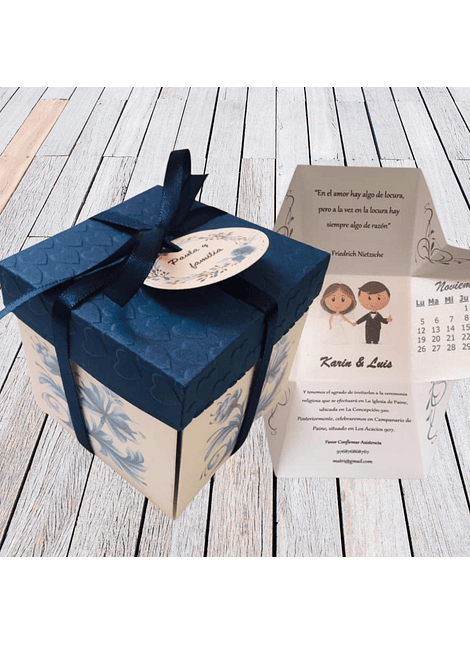 INVITACIÓN CAJITA ORIGAMI LEYLA DELUXE