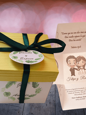 INVITACIÓN CAJITA ORIGAMI VICTORIA DELUXE