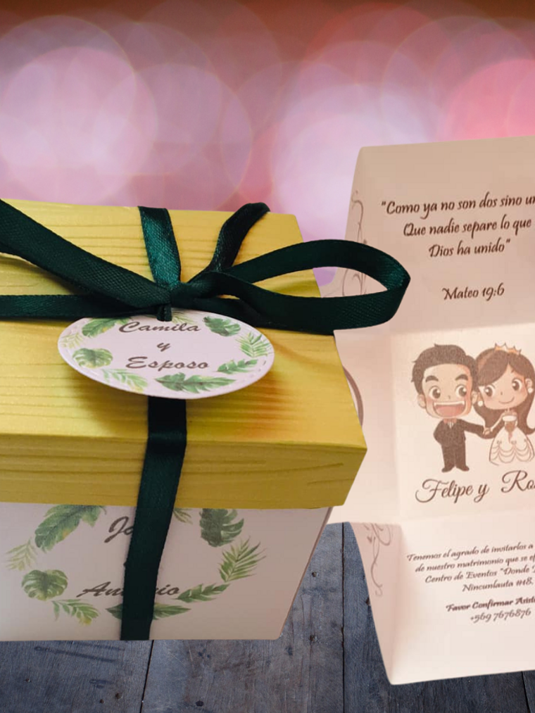 INVITACIÓN CAJITA ORIGAMI VICTORIA DELUXE 1