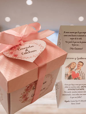 INVITACIÓN CAJITA ORIGAMI ROSY DELUXE
