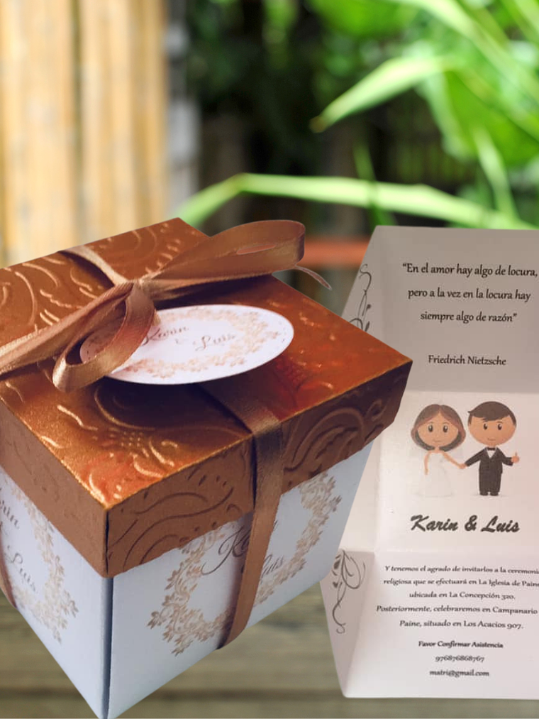 INVITACIÓN CAJITA ORIGAMI MARCELA DELUXE 1
