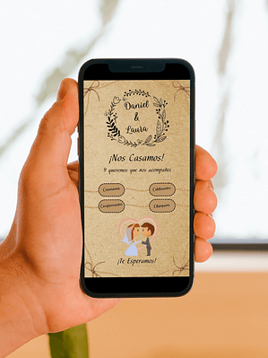 INVITACIÓN DIGITAL INTERACTIVA RÚSTICA