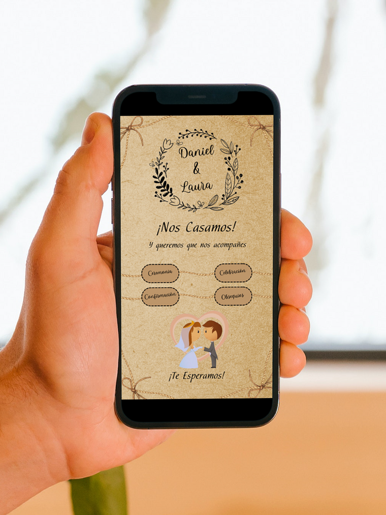 INVITACIÓN DIGITAL INTERACTIVA RÚSTICA 1