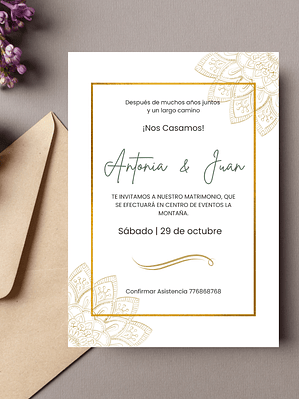 INVITACIÓN TARJETÓN + SOBRE MANDALA