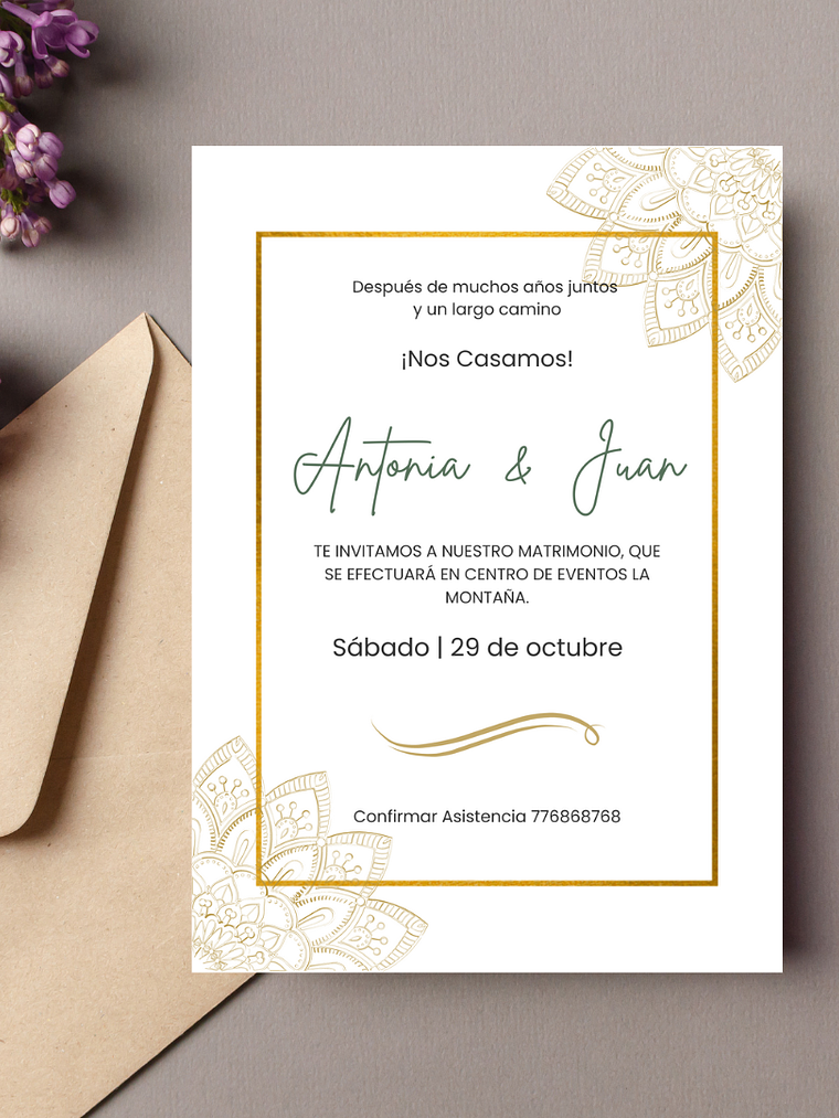 INVITACIÓN TARJETÓN + SOBRE MANDALA 1