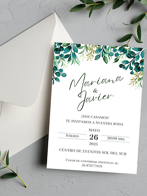 INVITACIÓN TARJETÓN + SOBRE DARLA