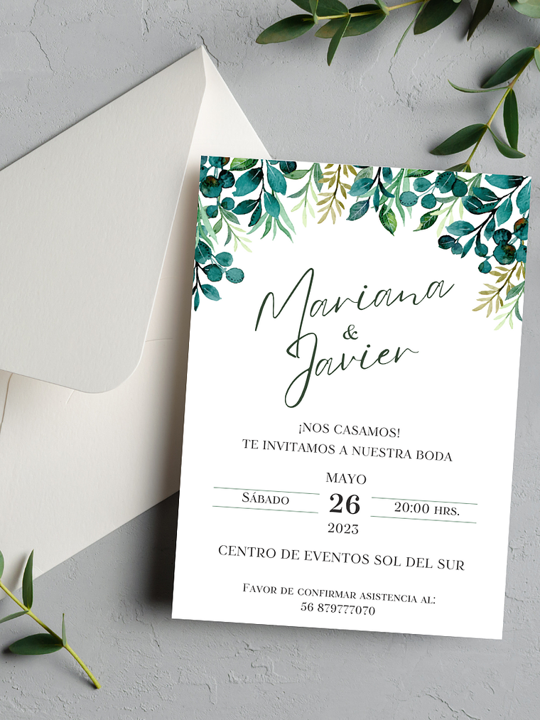 INVITACIÓN TARJETÓN + SOBRE DARLA 1