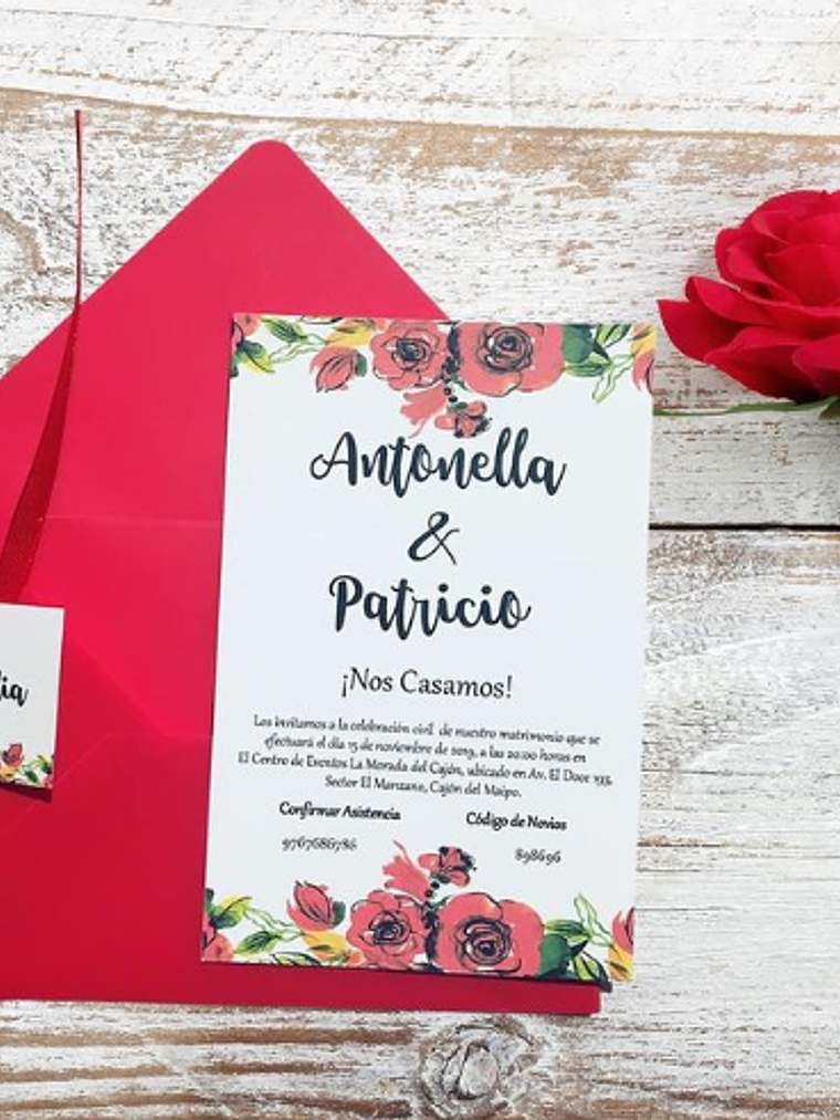 INVITACIÓN TARJETÓN + SOBRE PAPEL VEGETAL ROSALÍA 1