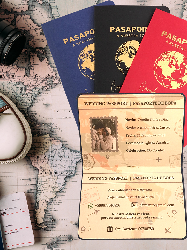 INVITACIÓN DE MATRIMONIO PASAPORTE 1