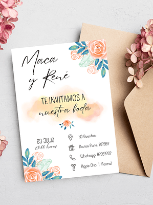 INVITACIÓN TARJETÓN + SOBRE SOL