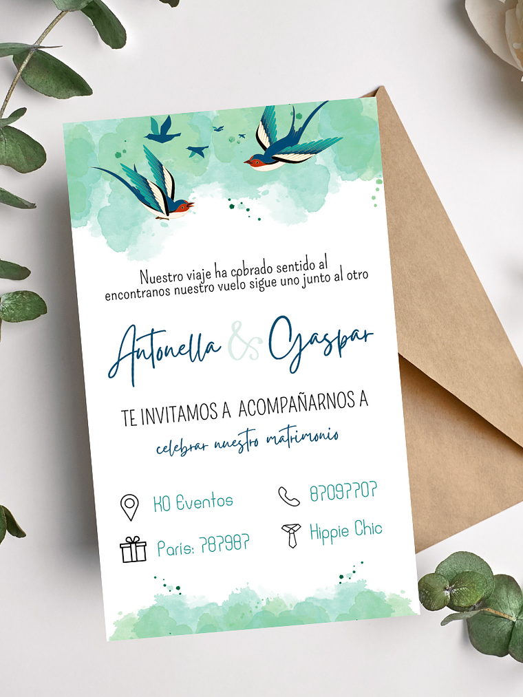 INVITACIÓN TARJETÓN + SOBRE VUELO 1