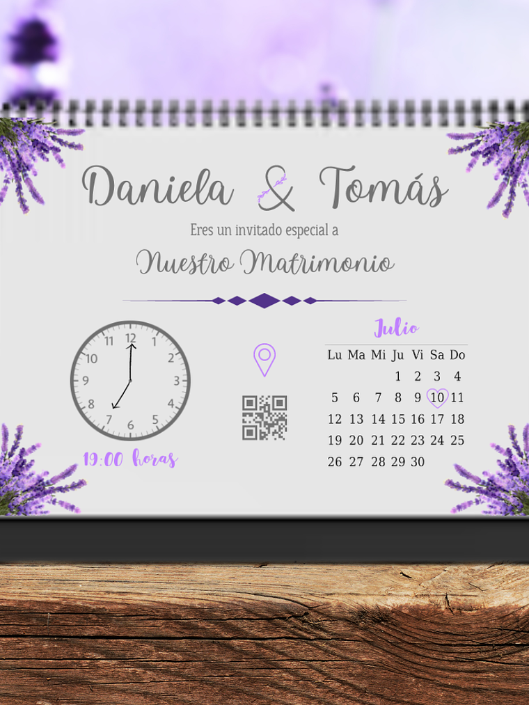 INVITACIÓN CALENDARIO LAVANDA 1