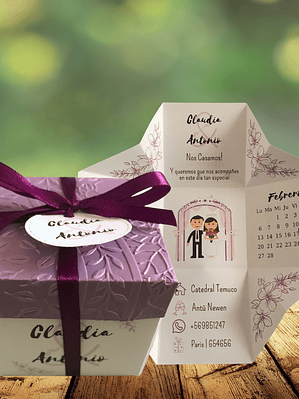 PARTE DE MATRIMONIO CAJITA LILAC DELUXE