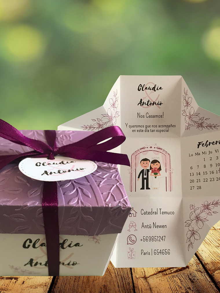 PARTE DE MATRIMONIO CAJITA LILAC DELUXE 1