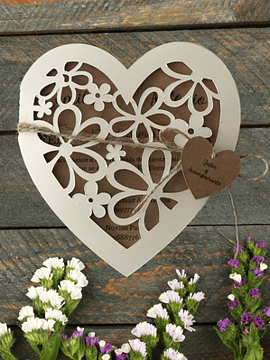 PARTE DE MATRIMONIO CORAZÓN TROQUELADO