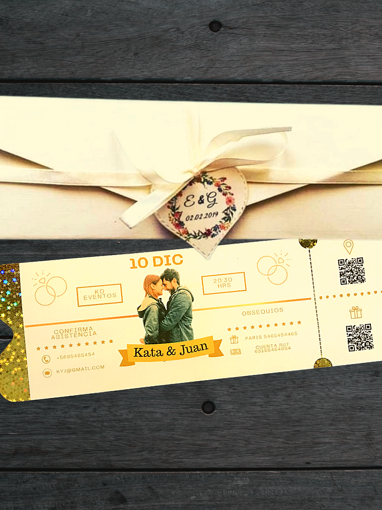 PARTE DE MATRIMONIO TICKET DE EVENTO 1
