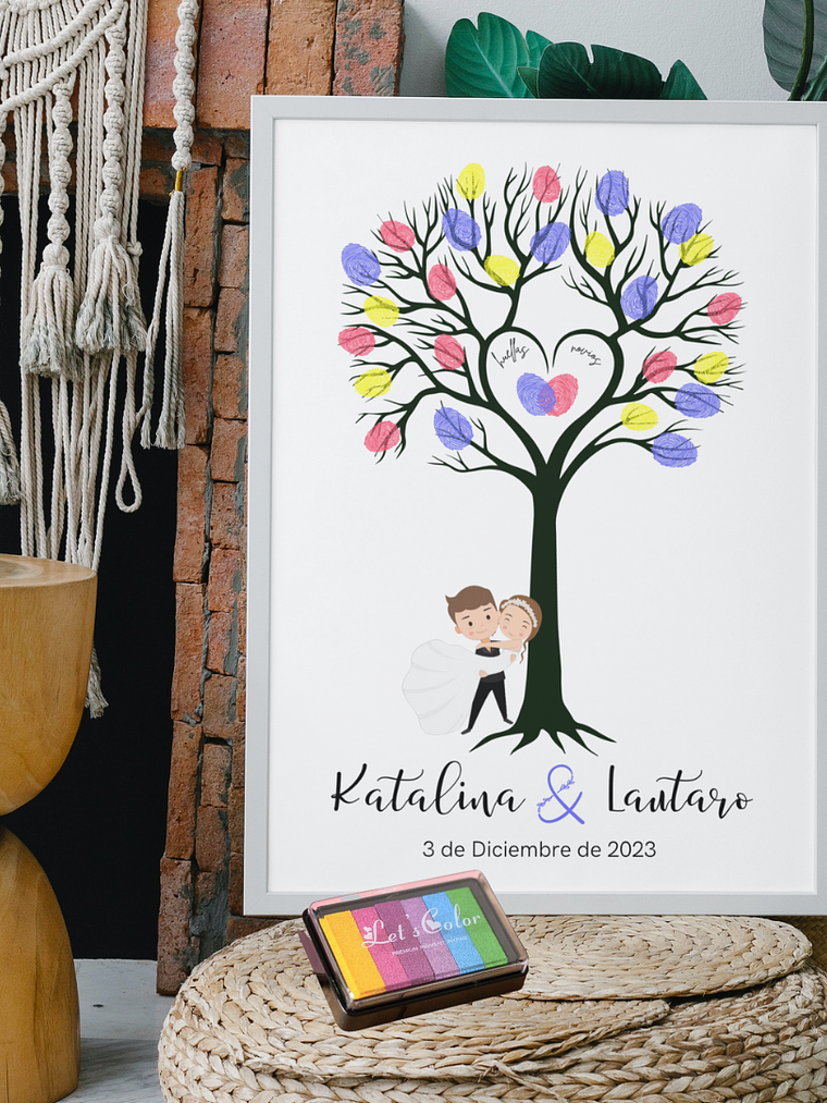 CUADRO DE HUELLAS 30X40 CM ARBOL NOVIOS 1