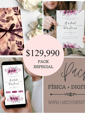 PACK 50 INVITACIONES FÍSICAS + DIGITAL
