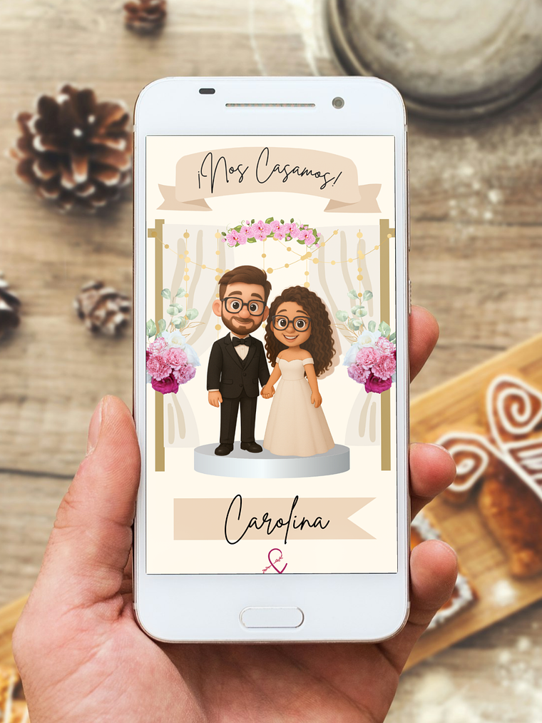 INVITACIÓN NOVIOS CLIPART: FANTASÍA 1