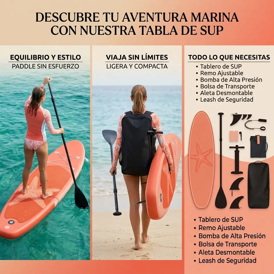 Tabla Paddle Surf Inflable LANME 320CMX83CM 7