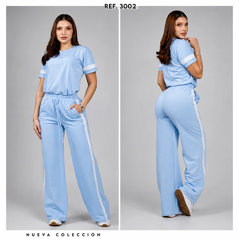 🩵 Conjunto Deportivo Celeste Ref. 3002