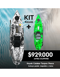 ÚLTIMOS DOS!! KAYAK DE PESCA CAIAKER TARPON PEDAL 