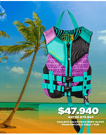 SALVAVIDAS BODY GLOBE PHANTOM CHILD AQUA/PUR 