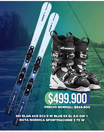 CYBERMONDAY SKI ACE SC2 W BLUE + BOTA NORDICA SPORTMACHINE 3 75 W (ENTREGA MARZO 2027) 