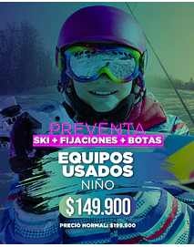 CYBERMONDAY SKI, FIJACION Y BOTA USADO NIÑO (ENTREGA ABRIL 2027)