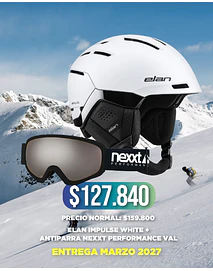 CASCO ELAN IMPULSE WHITE + ANTIPARRA NEXXT VAL (ENTREGA MARZO 2027)