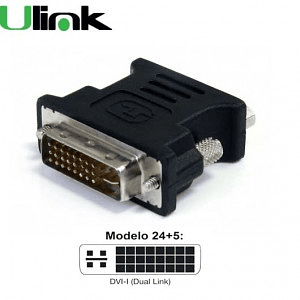Adaptador DVI-I Macho 24 + 5 A VGA Hembra/ UL-ADDVI