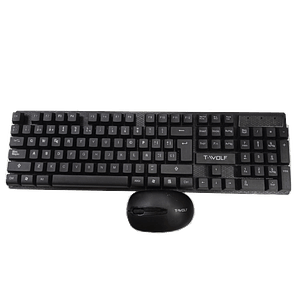 Kit Teclado + Mouse Inalámbrico Negro T-Volf TF100