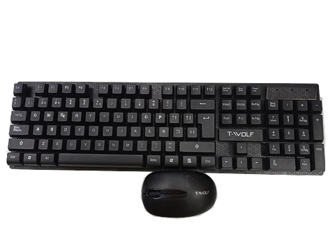 Kit Teclado + Mouse Inalámbrico Negro T-Volf TF100