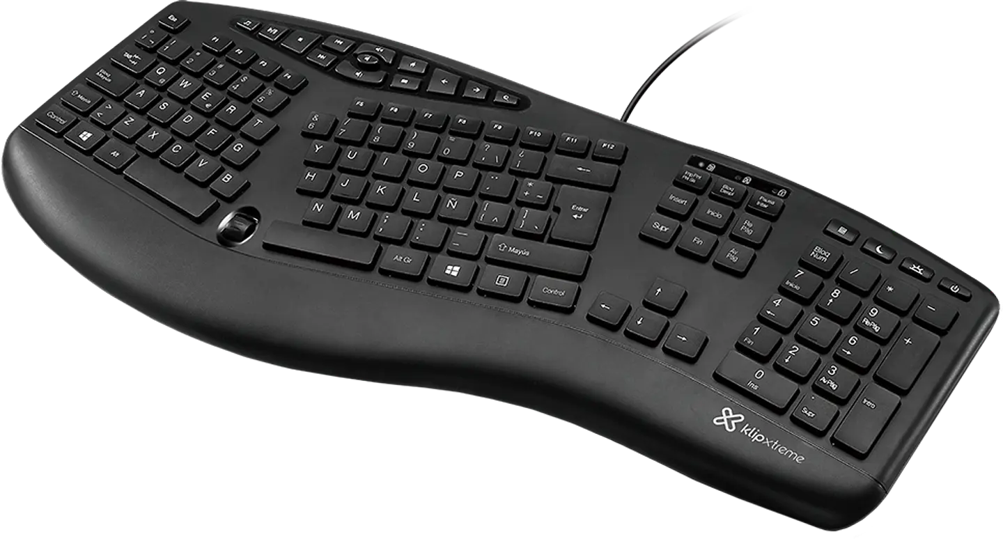 Teclado Ergonómico USB Con Rueda Majestik KlipXtreme 1