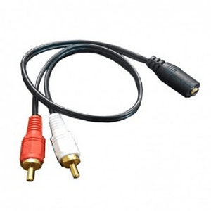 Cable Audio Adaptador Hembra 3.5 2 RCA 15cm Ulink 