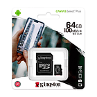 Memoria MicroSD Kingston 100Mb/s Clase 10 Canvas 3